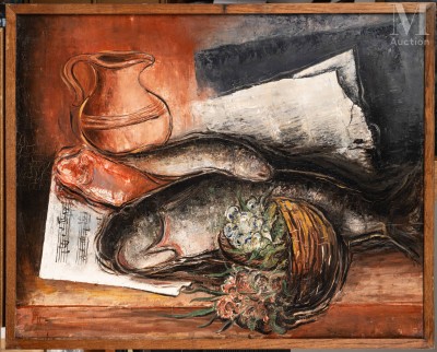 Nature morte aux poissons et à la partition